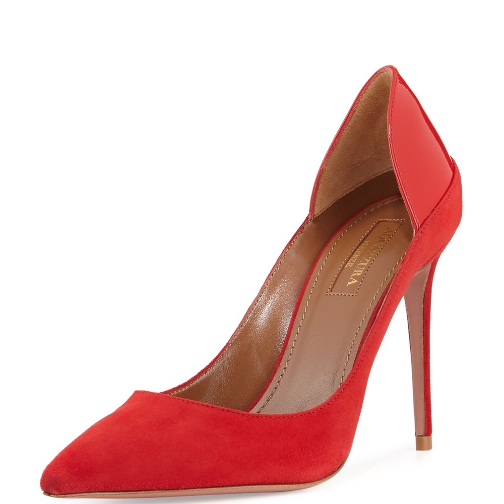 *SOLD* AQUAZZURA Fellini Suede & Patent Pump
